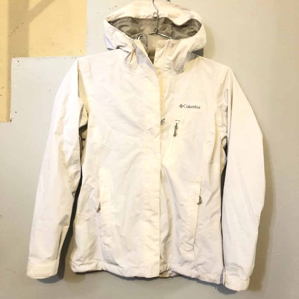 Columbia Sportswear, omni tech rain jacket, white womens size S
